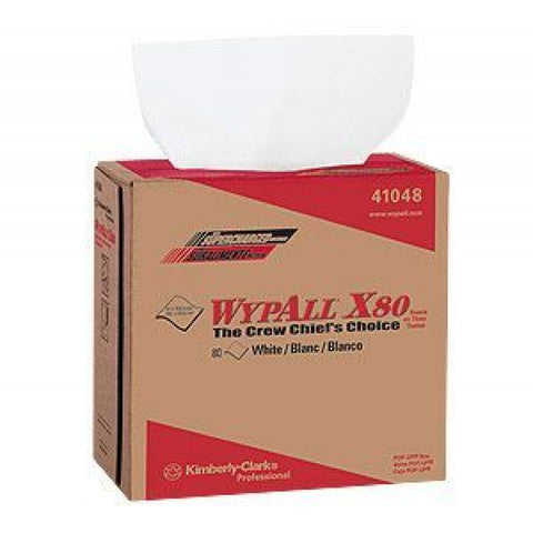 Wypall X80 Reusable Paper Cloths, White, 80 Sheets/Box, 1 Box