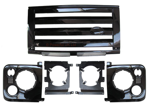 LRG612-KIT-BLK GLOSS BLACK GRILLE KIT, DEFENDER SVX