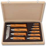 Opinel Wooden Box Set - 10 knives with classic beechwood handles
